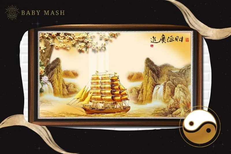 Ý Nghĩa Phong Thủy Của Tranh Thuyền Vàng